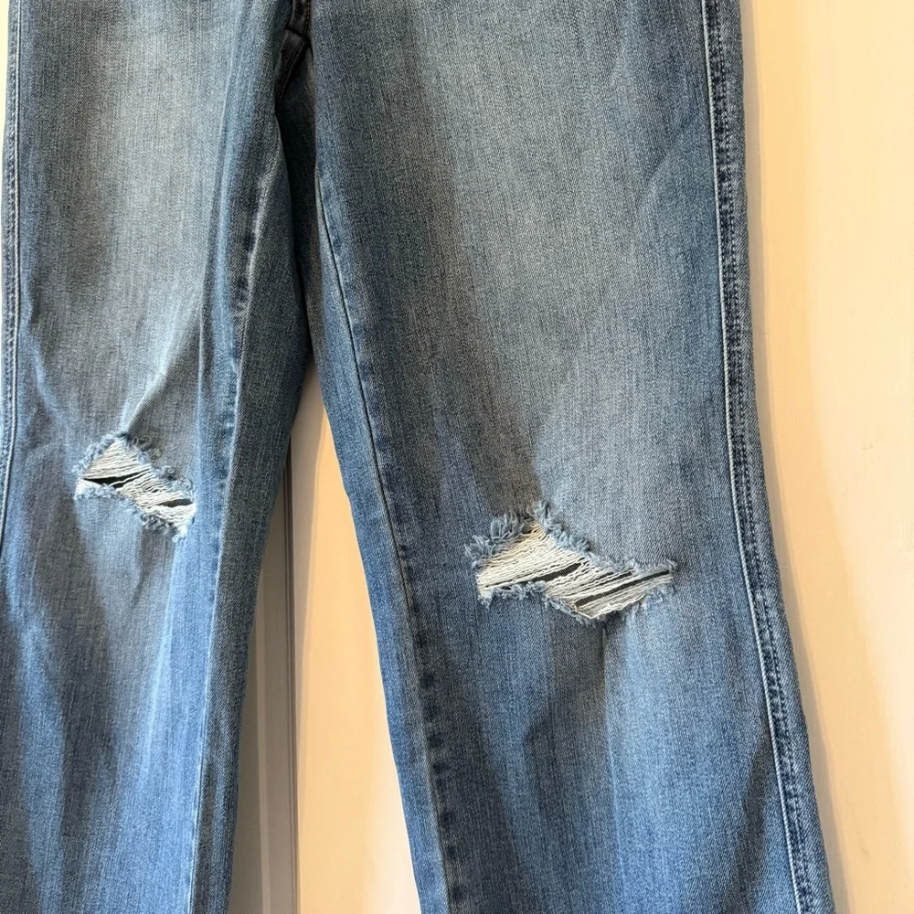 NWT Judy Blue Straight High Rise Tummy Control Distressed Knee Jeans Size 13/31 - Picture 3 of 16